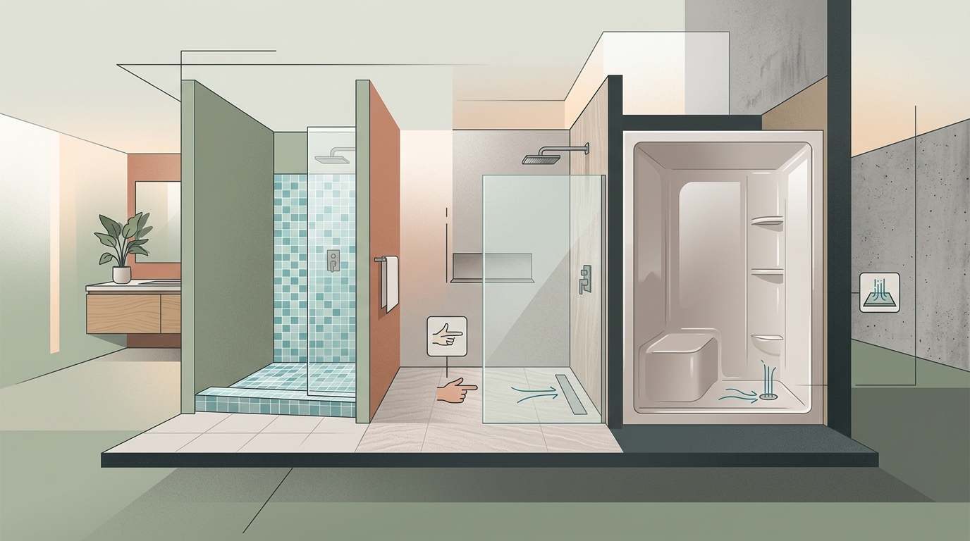 walk in shower: Pick the right shower format in 2026: curb, curbless, or prefabricated