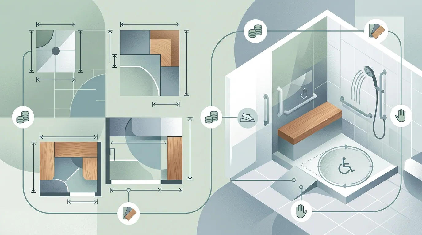 walk in shower: Walk in shower sizes and ADA requirements that affect price
