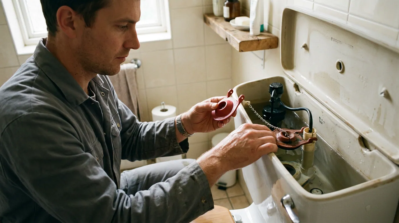 how to fix a running toilet: To fix it: how to replace the flapper and stop the constant refill
