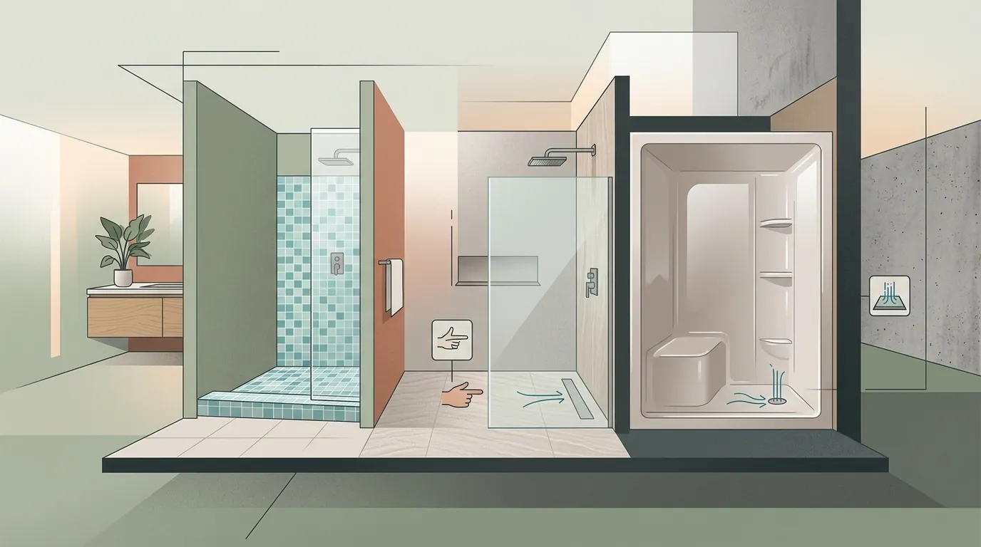 walk in shower: Pick the right shower format in 2026: curb, curbless, or prefabricated